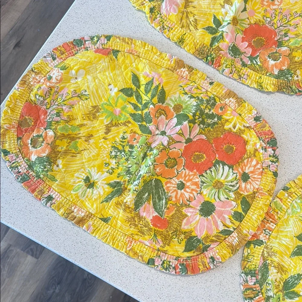 Floral Yellow Placemats Set of 4
